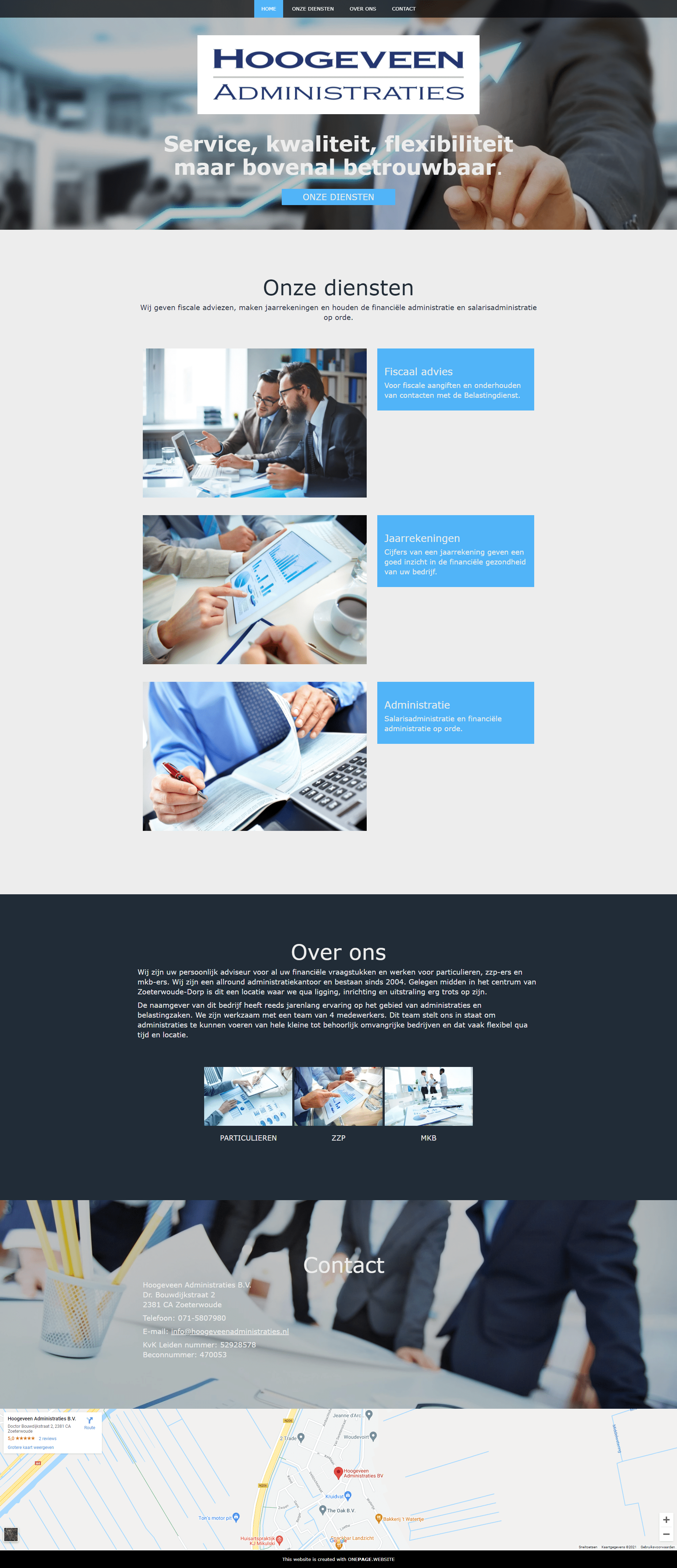 Your one page website